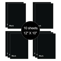 10 Sheets Black HTV Iron On Heat Transfer Vinyl for T-Shirts Cricut Silhouette - £9.26 GBP