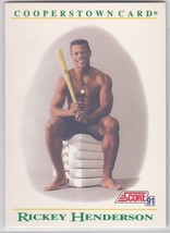 M) 1991 Score Baseball Trading Card - Rickey Henderson #B4 - Cooperstown Card - £1.54 GBP