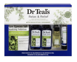 Dr. Teal&#39;s Bath and Body Regimen Relax &amp; Relief Gift Set Eucalyptus &amp; Spearmint - £17.45 GBP