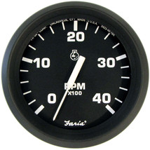 Faria Euro Black 4&quot; Tachometer - 4000 RPM (Diesel) (Mechanical Takeoff) [32842] - £73.48 GBP
