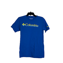 Columbia T-Shirt Size Small Blue SS Logo Shirt Crewneck Cotton Pullover ... - $14.84