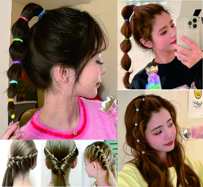 2000 PCS Clear Elastic Mini Ponytail Rubbers Ties, Soft Non-Slip Small Hair Acce Item image 5