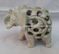Attractive Marble Trunk Up Elephant Statue Handmade Fine Centerpiece Dec... - $59.34 CAD+