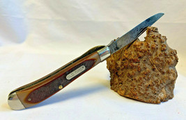 Vtg Schrade USA Old Timer 1940+ Trapper Sawcut Handle Folding Pocket Knife - $89.95