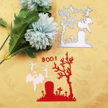 Halloween Graveyard Ghosts Metal Cutting Dies Craft Dies Scrapbooking Card - $12.38