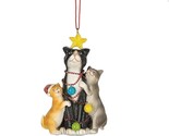 Tuxedo Black White Cat With Kittens Ornament Hanging Resin Midwest W Tags - $7.83