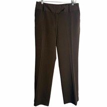 Apt9 Maxwell Stretch Career Dress Pants 10 Brown Straight Leg Pockets Button Zip - £13.81 GBP