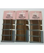 Conair Pin &amp; Match 90 ct Brown Bobby Pins #55352Z Lot of 3  - £10.21 GBP