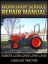 Kubota L2350 L2650 L2950 L3450 L3650 GST Tractor Service Repair Manual on CD - £16.10 GBP