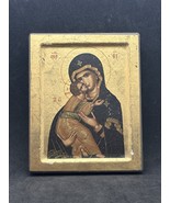 Rep. Of Byzantine Icon On Gold Virgin Of Vladimir Moscow From Tretyakov ... - $145.00