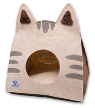TOUCHCAT &#39;Kitty Ears&#39; Travel On-The-Go Folding Designer Fashion Pet Cat Bed Hous - £31.45 GBP