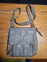 Fossil Morgan Leather Traveler Crossbody Bag Saddle Purse saddle Blue - $59.35