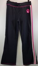 L) SO Woman Striped Pink Black Sweatpants XL 16 Embroidered - $11.87