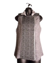 Hem &amp; Thread Asymmetrical Zip Vest Size Women’s Small Black &amp; Grey - £22.57 GBP