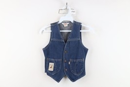 Vintage 70s Levis Boys 8 Distressed Western Denim Jean Vest Jacket Blue USA - $1,012.02 MXN
