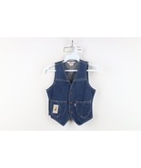 Vintage 70s Levis Boys 8 Distressed Western Denim Jean Vest Jacket Blue USA - $75.81 CAD
