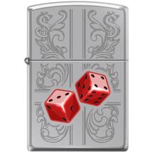 Zippo Lighter - Dazzling Dice In Red High Polished Chrome - 854033 - £28.64 GBP