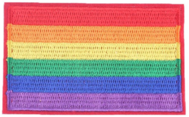 RAINBOW FLAG Iron-on Patch Embroidered LGBTQ+ Gay Lesbian Pride applique punk - £2.40 GBP