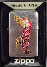 Sharp Retired Women&#39;s Stiletto Tattoo Themed Zippo Lighter - $28.45