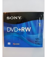 SONY DVD RW DVD, 120 min, 4.7 GB, 1- 4x Speed, 5 Pack, New/Sealed - $12.50