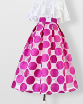 Summer A-line Blue Polka Dot Skirt Outfit Women A-line Organza Plus Size Skirts image 7