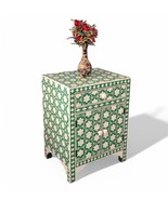 Beautifully Handcrafted Antique Bone Inlay Bed Side | Decorative Floral ... - $814.34 CAD
