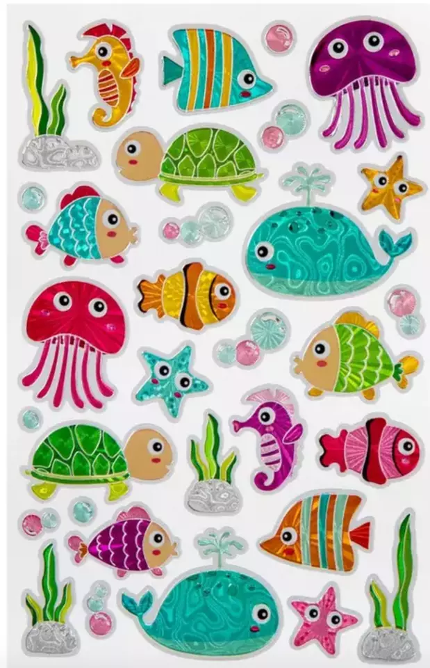 Whale Turtle Fish Stickers Ocean Sea Life Foil Papercraft Planner Supply... - $166.89 MXN