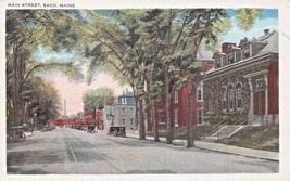 SACO MAINE~MAIN STREET-TROLLEY TRACK POSTCARD - £3.70 GBP