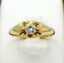 Men&#39;s 1/2 Carat Diamond Solitaire 14k Yellow Gold  Ring - £1,808.69 GBP