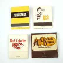 4 Vintage Matchbooks Ponderosa, Frischs Big Boy, Red Lobster &amp; Cracker Barrel - £16.01 GBP