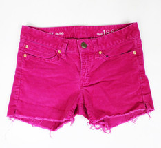 Womens Size 00 Dark Pink GAP Cut Off Corduroy Shorts Were Real Straight Pants - £7.77 GBP