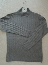 Ladies Sweater Size S Gray Heather Cable Knit Mock T Neck $65 Value NWT - £14.34 GBP