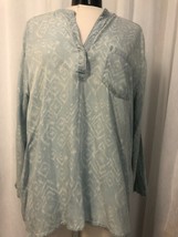 Grand &amp; Greene Women&#39;s Blouse Light Blue w/ Print Size XL - $6.93