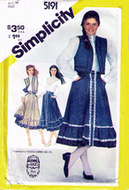 Misses&#39; Gunne Sax BLOUSE-SKIRT-VEST Vtg Simplicity 1981 Pattern 5191 Sz ... - £11.59 GBP