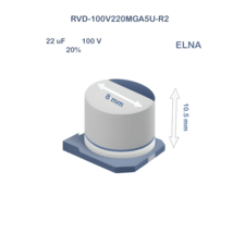 10PCS RVD-100V220MGA5U-R2 ELNA 22uF 100V 8x10.5 Alum. Electrolytic Capac... - $4.60