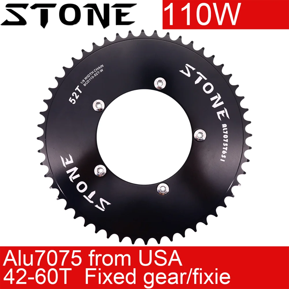 Stone 110 BCD round chainring aero fixed gear track bike fixie single speed 42T  - £126.36 GBP