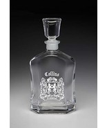 Collins Irish Coat of Arms Whiskey Decanter (Sand Etched) - $64.05 CAD