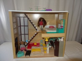 Battat Our Generation Lori&#39;s Loft Dollhouse, Doll And Furniture + 2 Dolls - £67.28 GBP