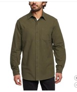 Woolrich Mens Shirt Green Chamois Cotton Long Sleeves Chest Pockets Butt... - $63.13 CAD