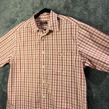 Orvis Shirt Mens Large L Red Plaid Picnic Button Up Outdoors Fishing WrinkleFree - £9.37 GBP