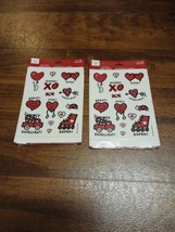 2 Vintage Hallmark Stickers 1990s Made In The USA Hearts Valentine 8 Sheets Per  - $9.89