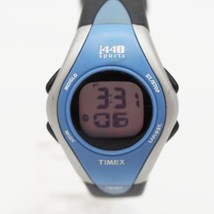 Timex 1440 Montre Femmes Noir Bleu Plastique Date Lumière Alarme Chro 24... - $38.60