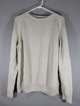 Basic Editions Men&#39;s Knit Sweater XL Extra Large Tan Beige Layering 100% Cotton - £12.05 GBP