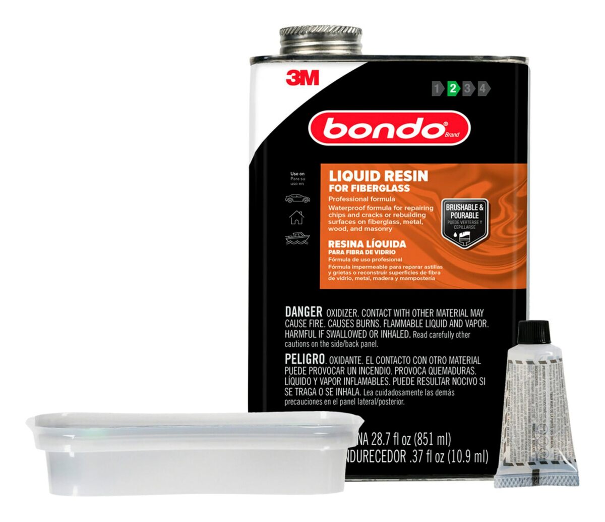 3M Bondo Fiberglass Resin 28.7 US Fl oz Filler with 0.37 Fl oz Hardener,... - $34.06