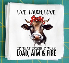 Funny Cow Fabric Square 8x8 &quot; Quilt Block Panel Sewing Quilting Crafting - £3.51 GBP