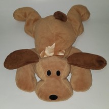 VTG Ty Pillow Pals Woof Brown Puppy Dog Plush  14&quot; Long Stuffed Animal Toy 1994 - £10.02 GBP