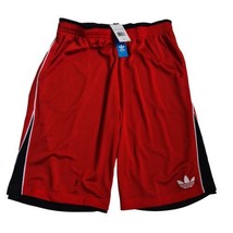 ADIDAS Basketball Sportwear Mesh Shorts F80696 Rare Vintage Red Black Size 2XL - £35.97 GBP