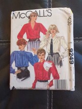 McCall&#39;s 9249 Sewing Pattern Misses Blouses &amp; Tie Size 16 Bust 38 NOS UNCUT - £8.36 GBP