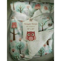 Snuggly Baby Blanket 30&quot; x 40&quot; Soft and Cuddly with Animals Owl Bird - £25.08 GBP