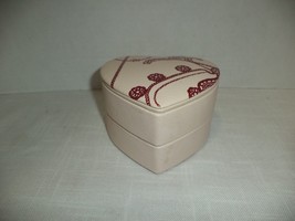 Pandora Heart-Shaped Leather Jewelry Box Case Two-Tiered Travel Blush and Red - £19.65 GBP